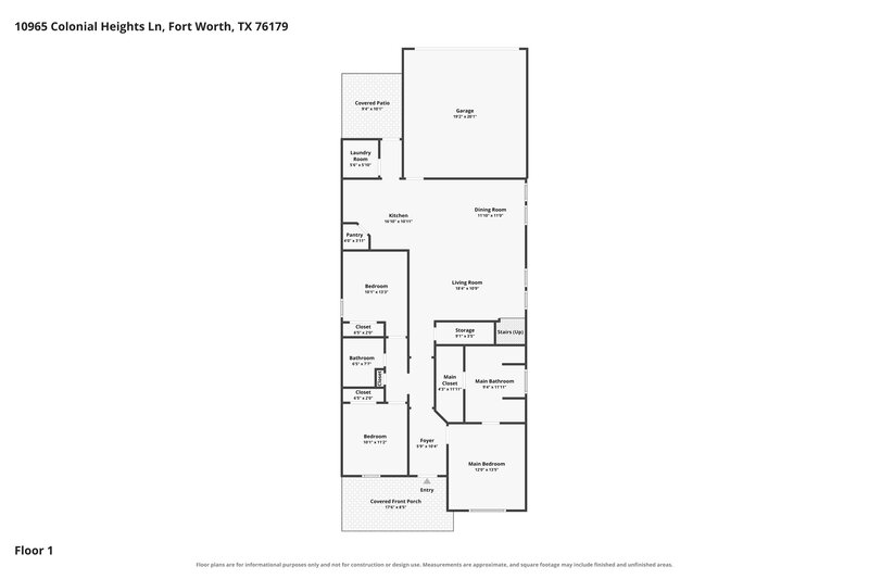 2,100/Mo, 10965 Colonial Heights Ln Fort Worth, TX 76179 Floor Plan View