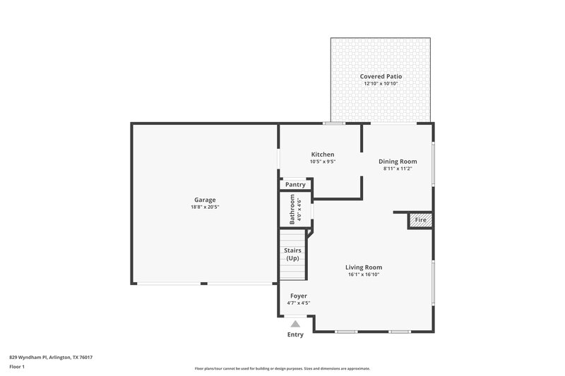 1,870/Mo, 829 Wyndham Pl Arlington, TX 76017 Floor Plan View
