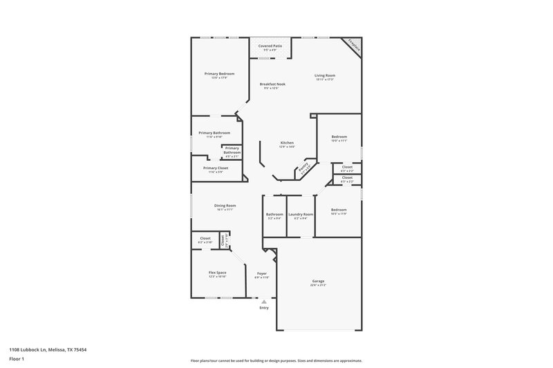 2,230/Mo, 1108 Lubbock Ln Melissa, TX 75454 Floor Plan View