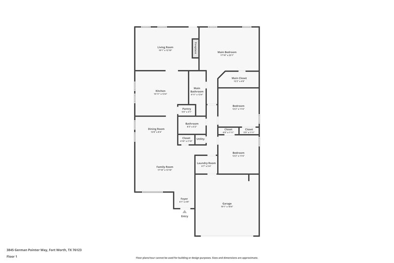 1,925/Mo, 3845 German Pointer Way Fort Worth, TX 76123 Floor Plan View