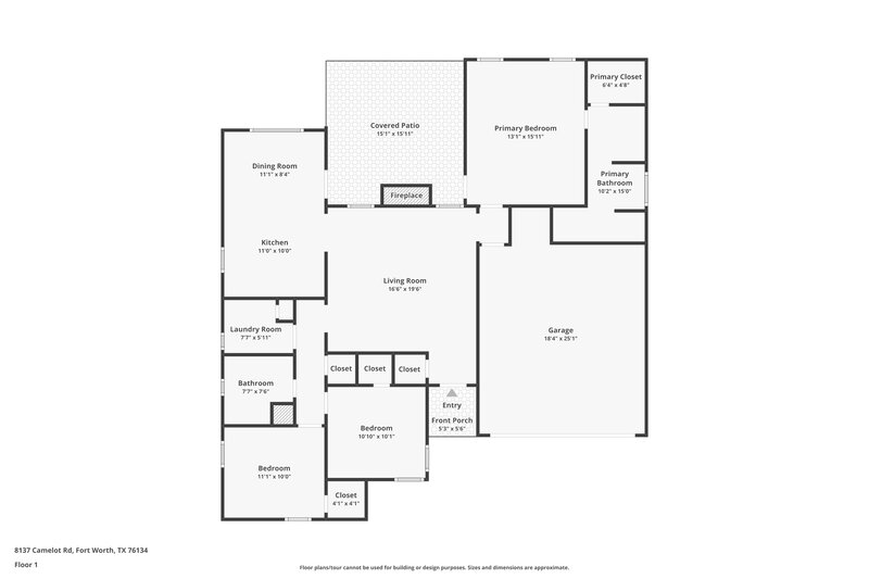 1,680/Mo, 8137 Camelot Rd Fort Worth, TX 76134 Floor Plan View