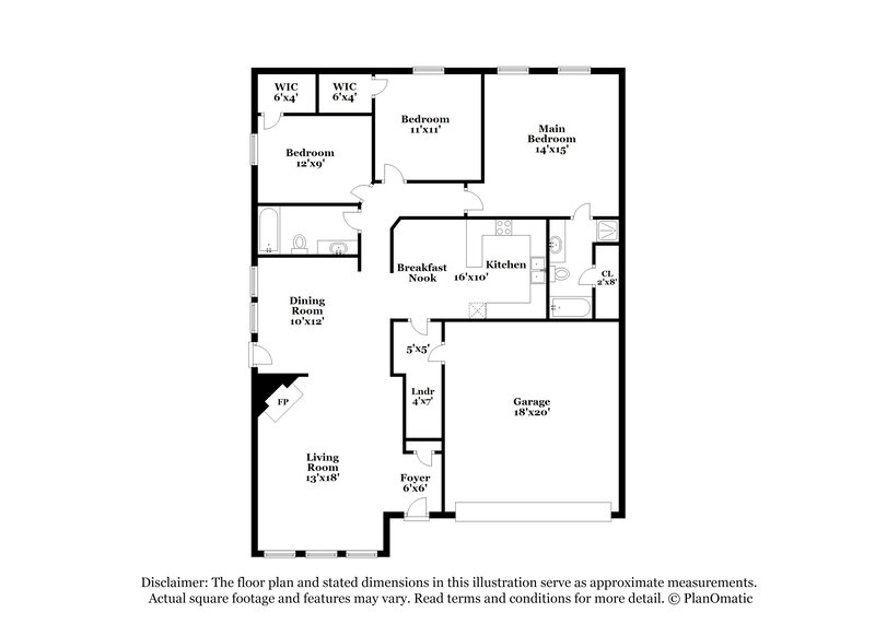 2,130/Mo, 5907 King William Dr Arlington, TX 76018 Floorplan View