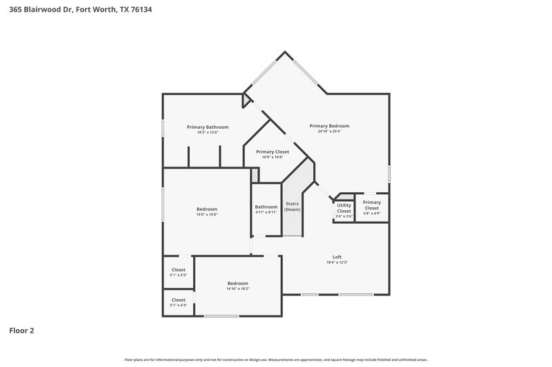 2,365/Mo, 365 Blairwood Dr Fort Worth, TX 76134 Floor Plan View 2