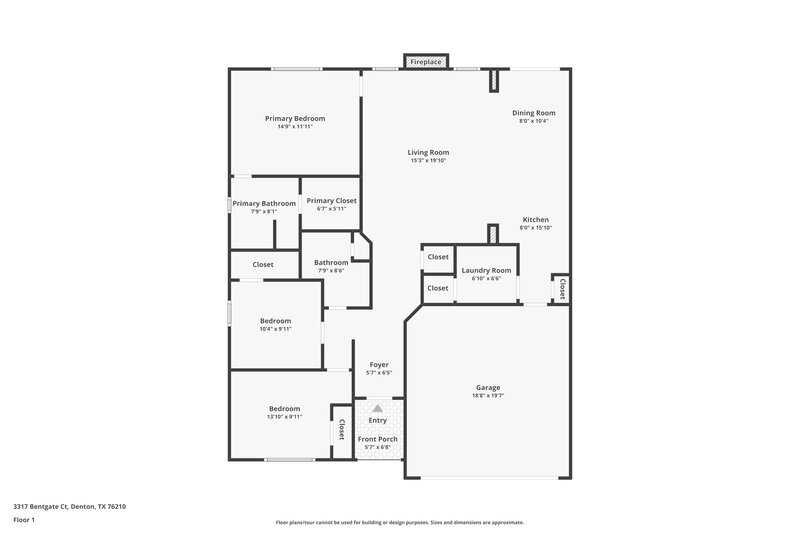 2,030/Mo, 3317 Bentgate Ct Denton, TX 76210 Floor Plan View