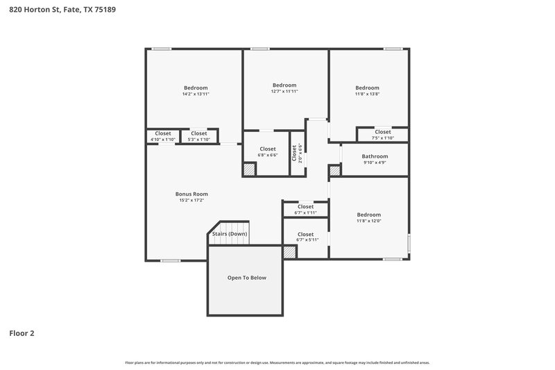 0/Mo, 820 Horton St Fate, TX 75189 Floor Plan View 2