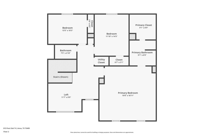 1,880/Mo, 813 Post Oak Trail Anna, TX 75409 Floorplan View 2