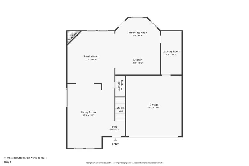 2,165/Mo, 4129 Fossile Butte Dr Fort Worth, TX 76244 Floor Plan View