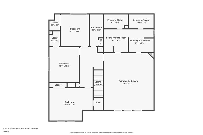 2,165/Mo, 4129 Fossile Butte Dr Fort Worth, TX 76244 Floor Plan View 2