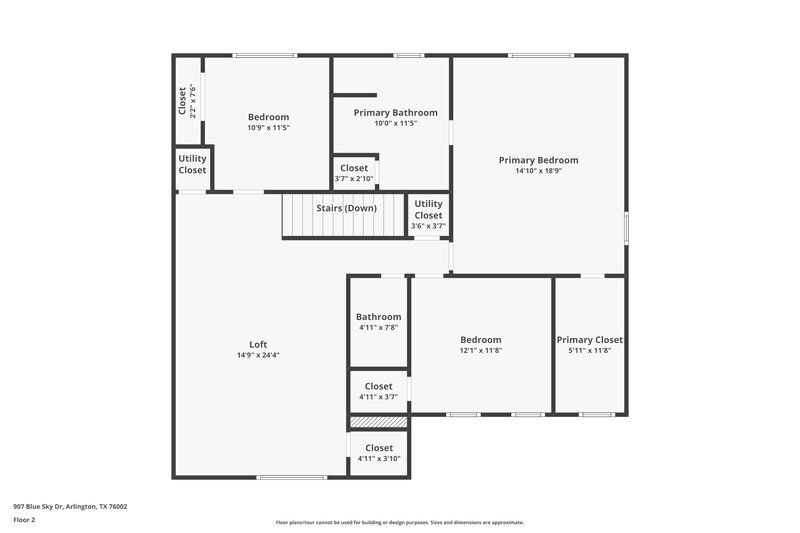 2,200/Mo, 907 Blue Sky Dr Arlington, TX 76002 Floor Plan View 2