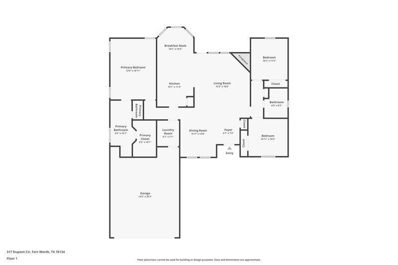 2,215/Mo, 317 Dupont Cir Fort Worth, TX 76134 Floorplan View