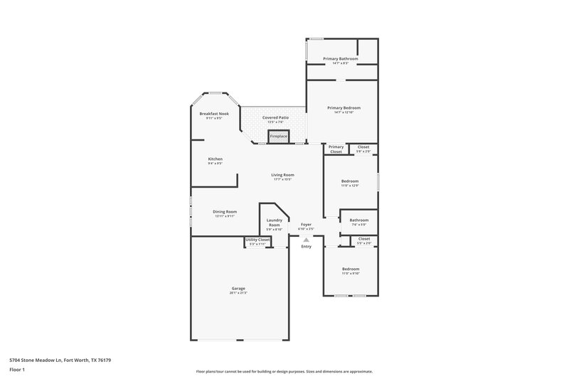 1,860/Mo, 5704 Stone Meadow Ln Fort Worth, TX 76179 Floor Plan View