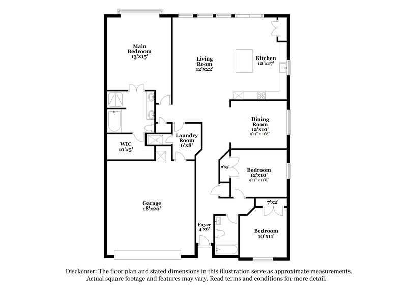 2,050/Mo, 1714 Twin Hills Way Princeton, TX 75407 Floor Plan View