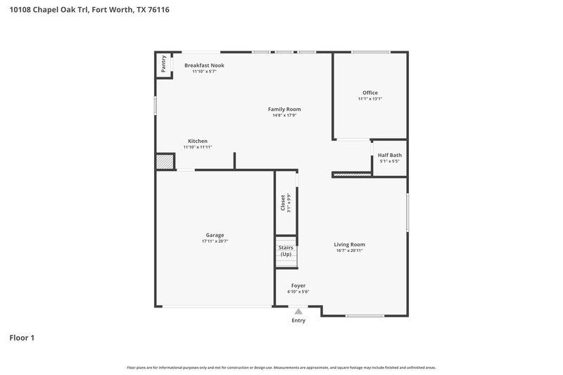 2,180/Mo, 10108 Chapel Oak Trail Fort Worth, TX 76116 Floor Plan View