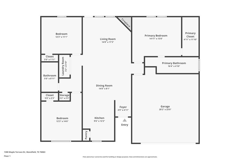 2,110/Mo, 1300 Maple Terrace Dr Mansfield, TX 76063 Floor Plan View