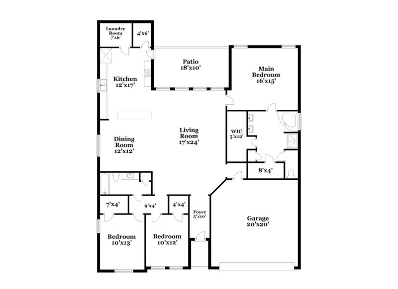 2,310/Mo, 2808 Silver Sage Dr Denton, TX 76209 Floorplan View