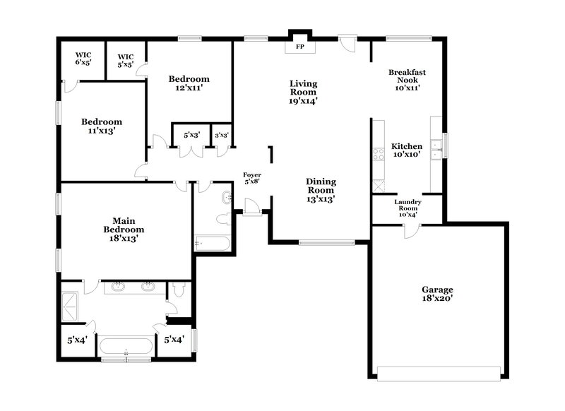 2,400/Mo, 5700 Acapulco Dr North Richland Hills, TX 76180 Floor Plan View