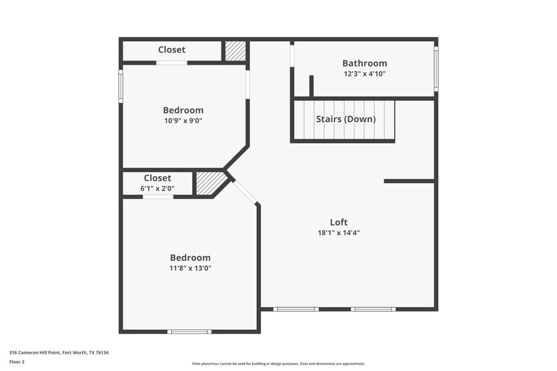 2,160/Mo, 316 Cameron Hill Pt Fort Worth, TX 76134 Floor Plan View 2