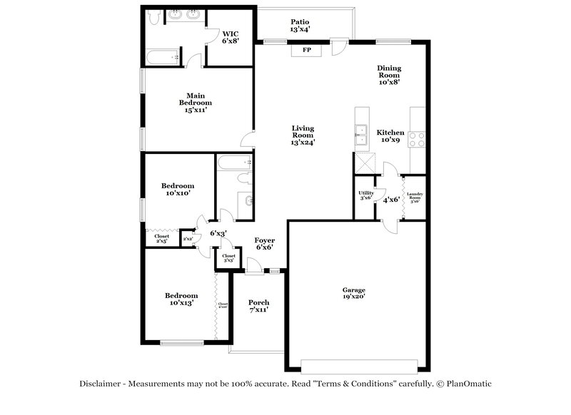 1,895/Mo, 3228 Vine St Euless, TX 76040 Floor Plan View