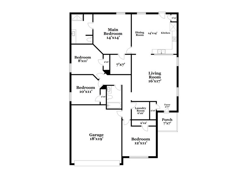 2,400/Mo, 2128 Forest Meadow Dr Princeton, TX 75407 Floor Plan View