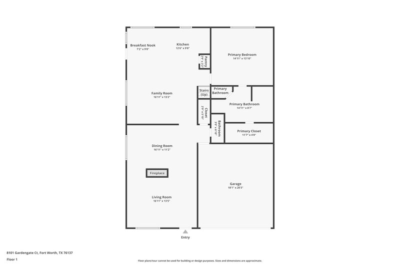 2,145/Mo, 8101 Gardengate Ct Fort Worth, TX 76137 Floorplan View