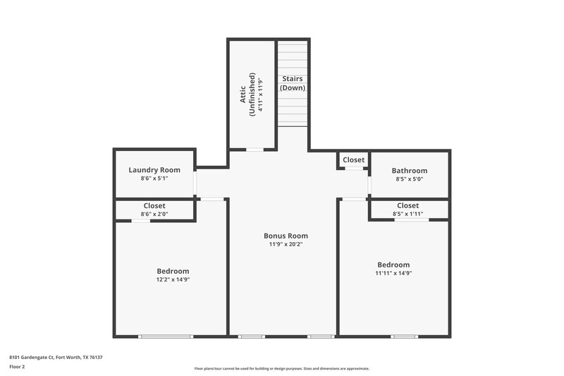 2,145/Mo, 8101 Gardengate Ct Fort Worth, TX 76137 Floorplan View 2
