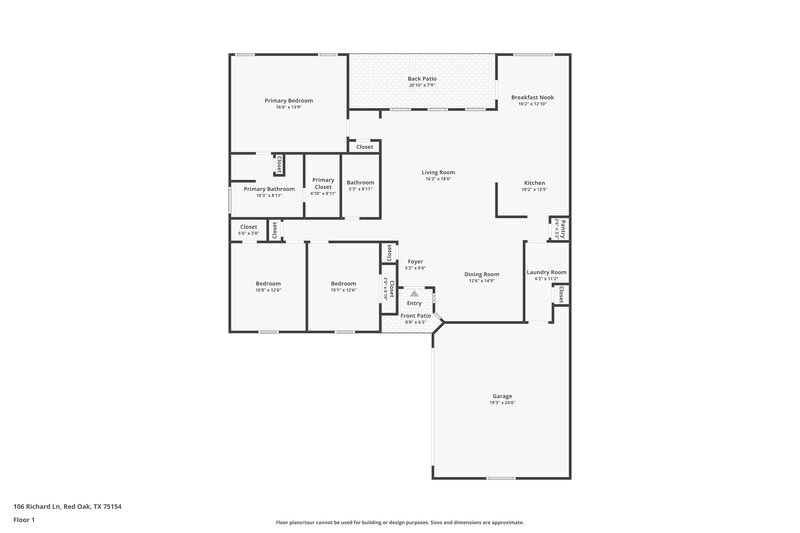 2,445/Mo, 106 Richard Ln Red Oak, TX 75154 Floor Plan View