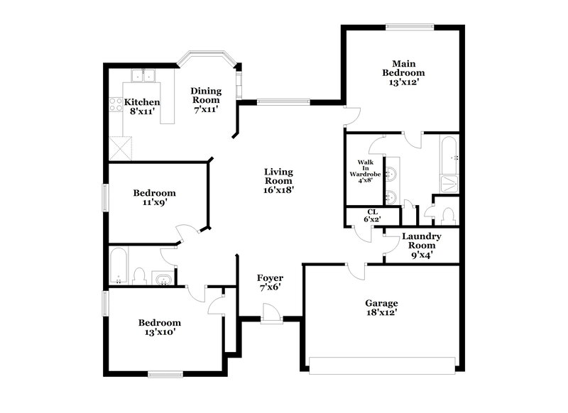 2,085/Mo, 513 Nathan St Saginaw, TX 76179 Floor Plan View