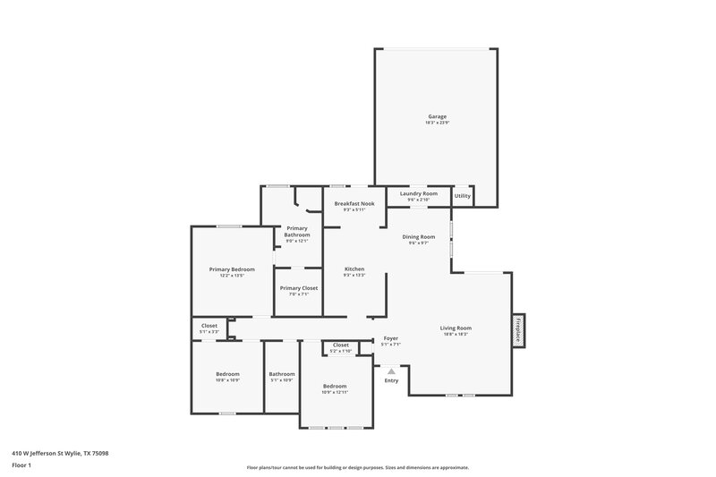 3,020/Mo, 410 W Jefferson St Wylie, TX 75098 Floor Plan View