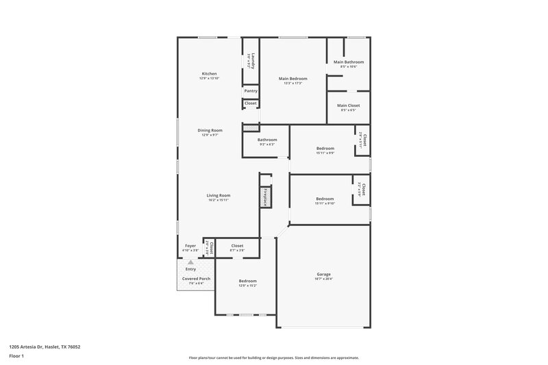 2,020/Mo, 1205 Artesia Dr Haslet, TX 76052 Floor Plan View