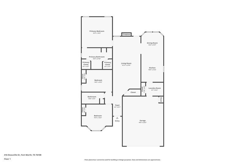 1,925/Mo, 416 Deauville Dr Fort Worth, TX 76108 Floor Plan View