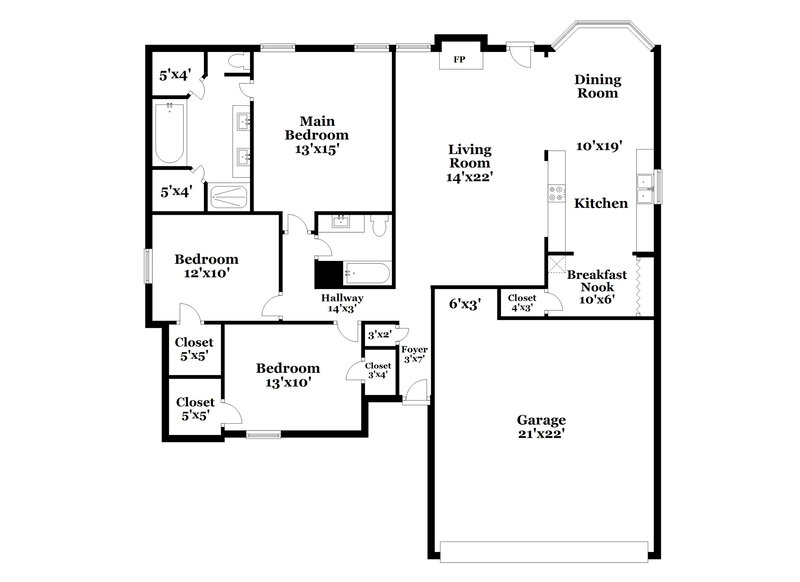 2,395/Mo, 1409 Willow Park Dr Fort Worth, TX 76134 Floor Plan View