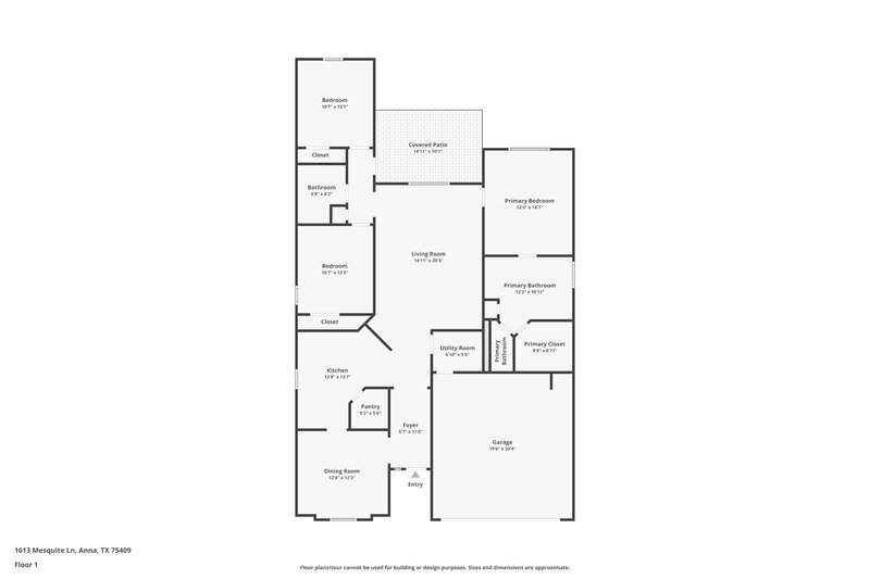 1,795/Mo, 1613 Mesquite Ln Anna, TX 75409 Floor Plan View