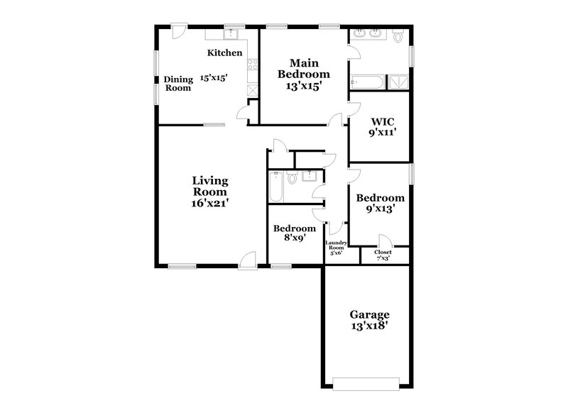 2,135/Mo, 10020 Cougar Tr Fort Worth, TX 76108 Floor Plan View