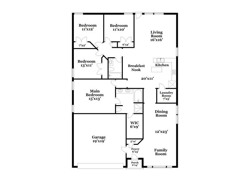 2,000/Mo, 1617 Bob Dr Royse City, TX 75189 Floor Plan View