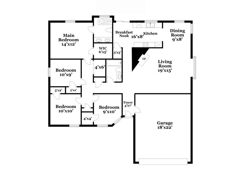 2,340/Mo, 2608 Forest Ridge Ct Arlington, TX 76016 Floor Plan View