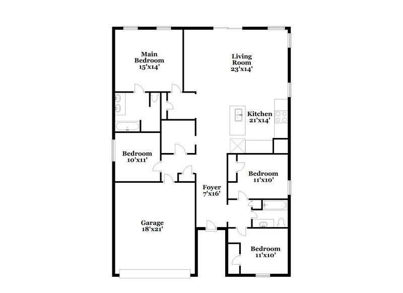 2,155/Mo, 2321 Clareton Dr Arlington, TX 76018 Floorplan View