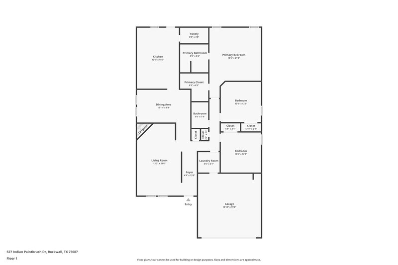 1,645/Mo, 527 Indian Paintbrush Fate, TX 75087 Floor Plan View
