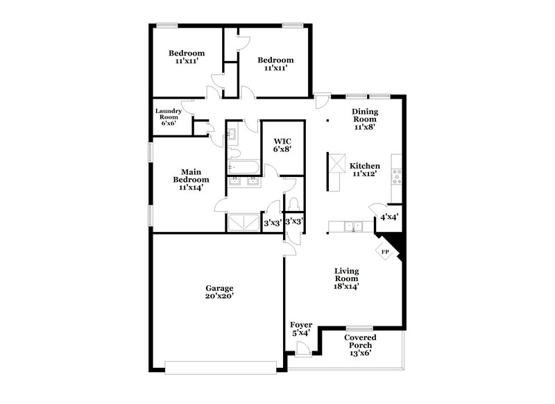 2,390/Mo, 914 Evergreen St Princeton, TX 75407 Floor Plan View