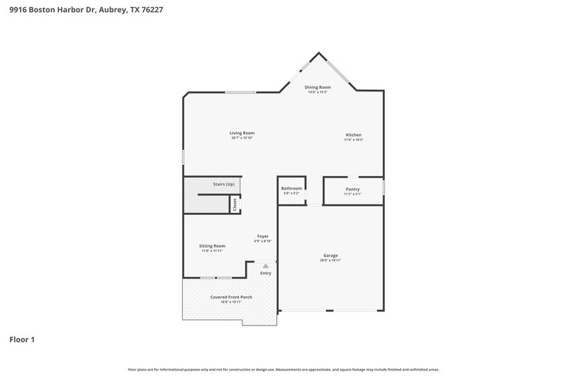 2,260/Mo, 9916 Boston Harbor Dr Providence Village, TX 76227 Floor Plan View