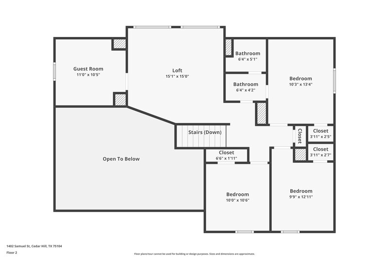 2,635/Mo, 1402 Samuel St Cedar Hill, TX 75104 Floor Plan View 2