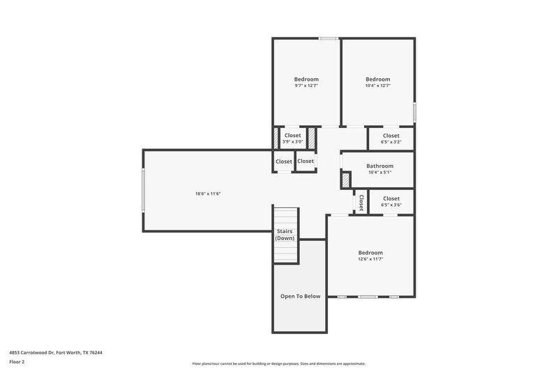 2,600/Mo, 4853 Carrotwood Dr Fort Worth, TX 76244 Floor Plan View 2