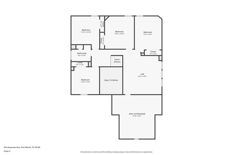2,710/Mo, 613 Atascosa Ave Fort Worth, TX 76120 Floor Plan View 2