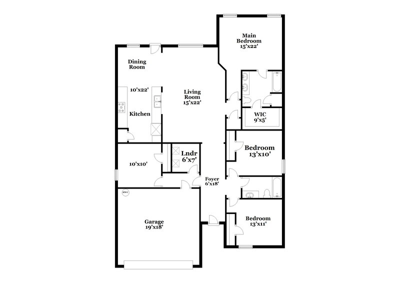 2,610/Mo, 2816 Mesquite Rd Fort Worth, TX 76111 Floor Plan View