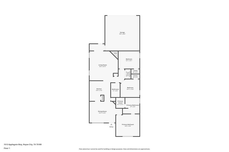 1,830/Mo, 1513 Applegate Way Royse City, TX 75189 Floor Plan View