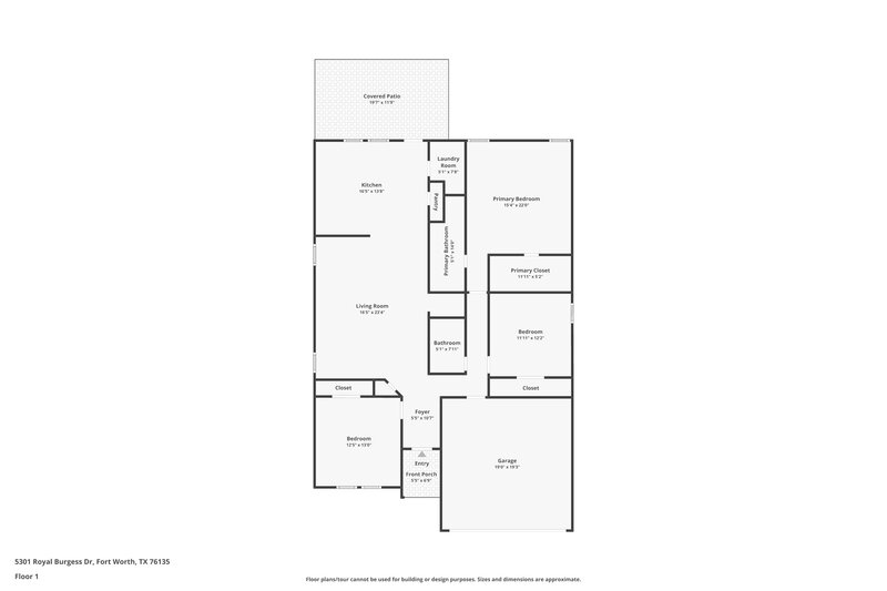 1,975/Mo, 5301 Royal Burgess Dr Fort Worth, TX 76135 Floor Plan View