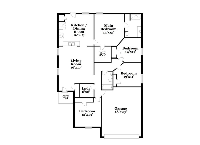 1,985/Mo, 1402 Copper St Princeton, TX 75407 Floor Plan View