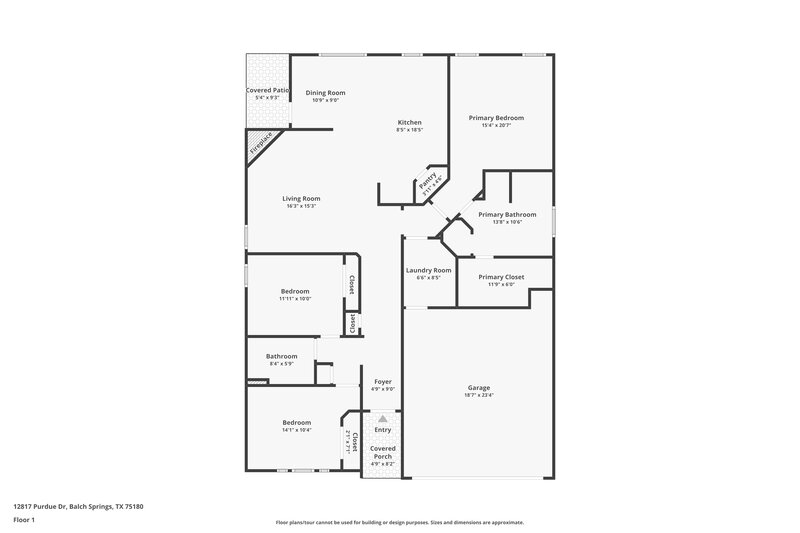 1,980/Mo, 12817 Purdue Dr Balch Springs, TX 75180 Floor Plan View