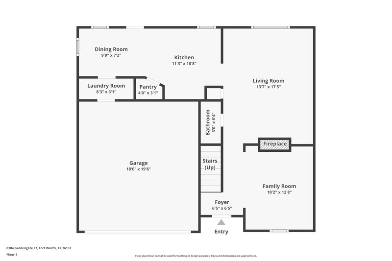 1,900/Mo, 8104 Gardengate Ct Fort Worth, TX 76137 Floor Plan View
