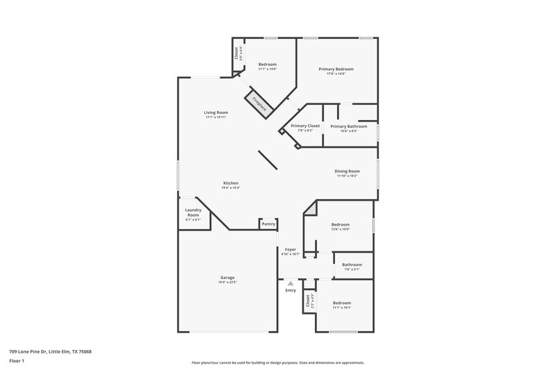 2,150/Mo, 709 Lone Pine Dr Little Elm, TX 75068 Floor Plan View