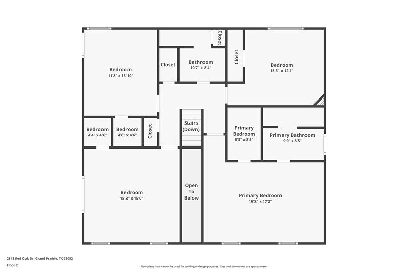 2,565/Mo, 2843 Red Oak Dr Grand Prairie, TX 75052 Floor Plan View 2